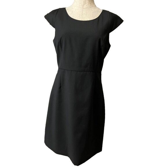 J Crew Suiting Dress Black 8 Short Sleeve All Seasonal Wool Sheath Career - Picture 1 of 4